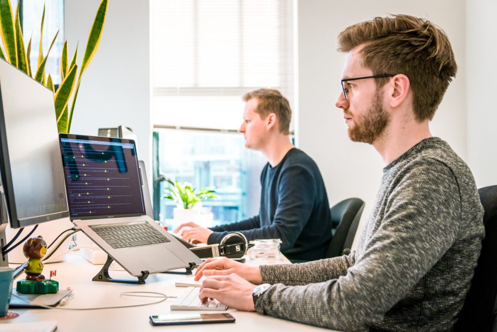 Employees working at desk