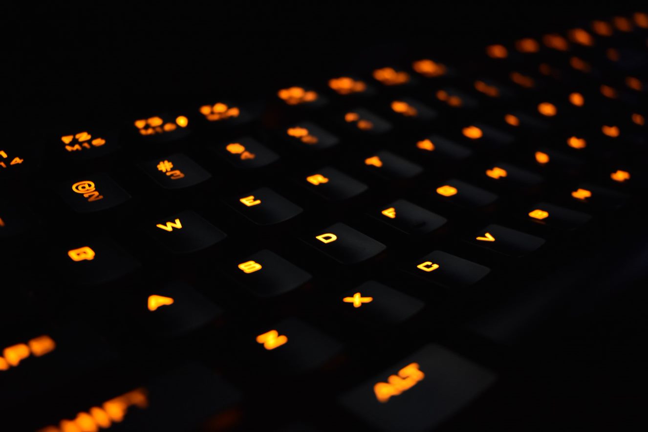keyboard lit up gold